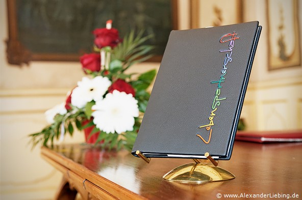Hochzeit - kurz vor der Trauung Hochzeitsfotograf Standesamt Greifswald - Stammbuch