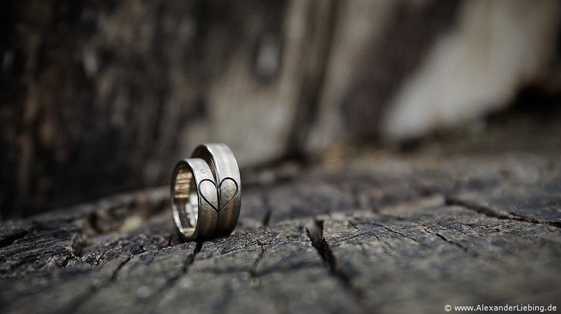 Hochzeit - Brautpaar Hochzeitsfotograf Standesamt Magdeburg / Elbelandhaus - Nahaufnahme von Eheringen.
